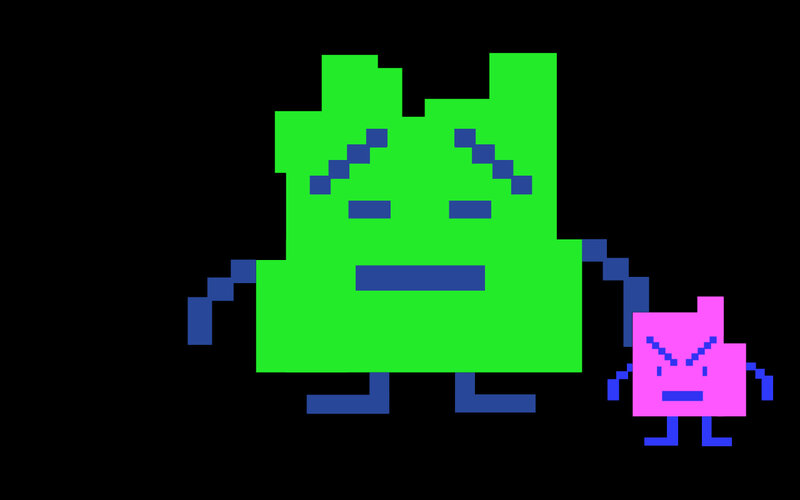 Pixel art alien characters