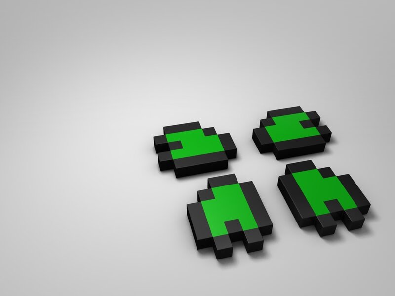 pixel art alien figures