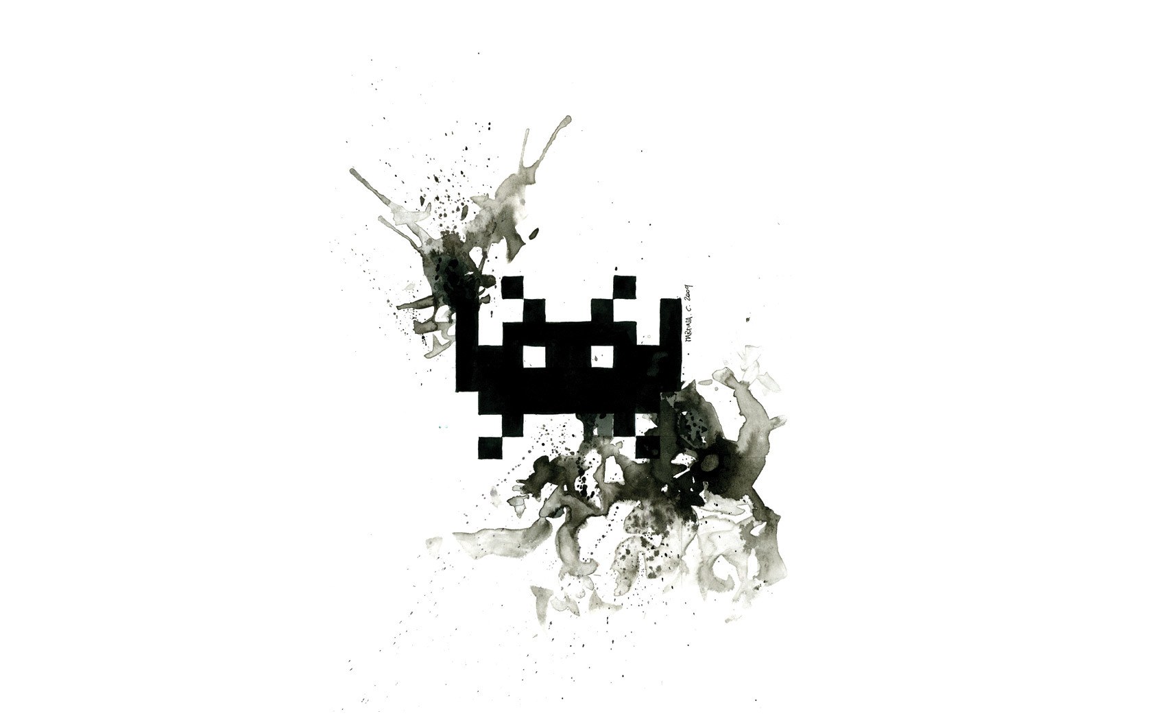 pixel art alien splatter