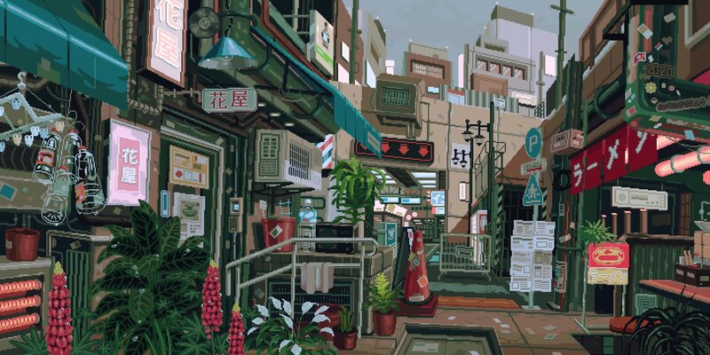 Pixel Art Alleyway
