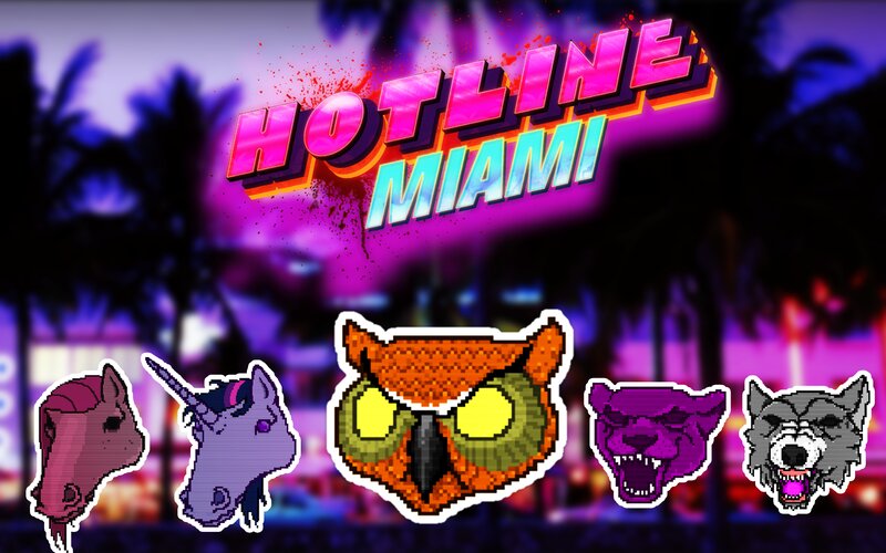 Pixel Art Animal Heads — Purple