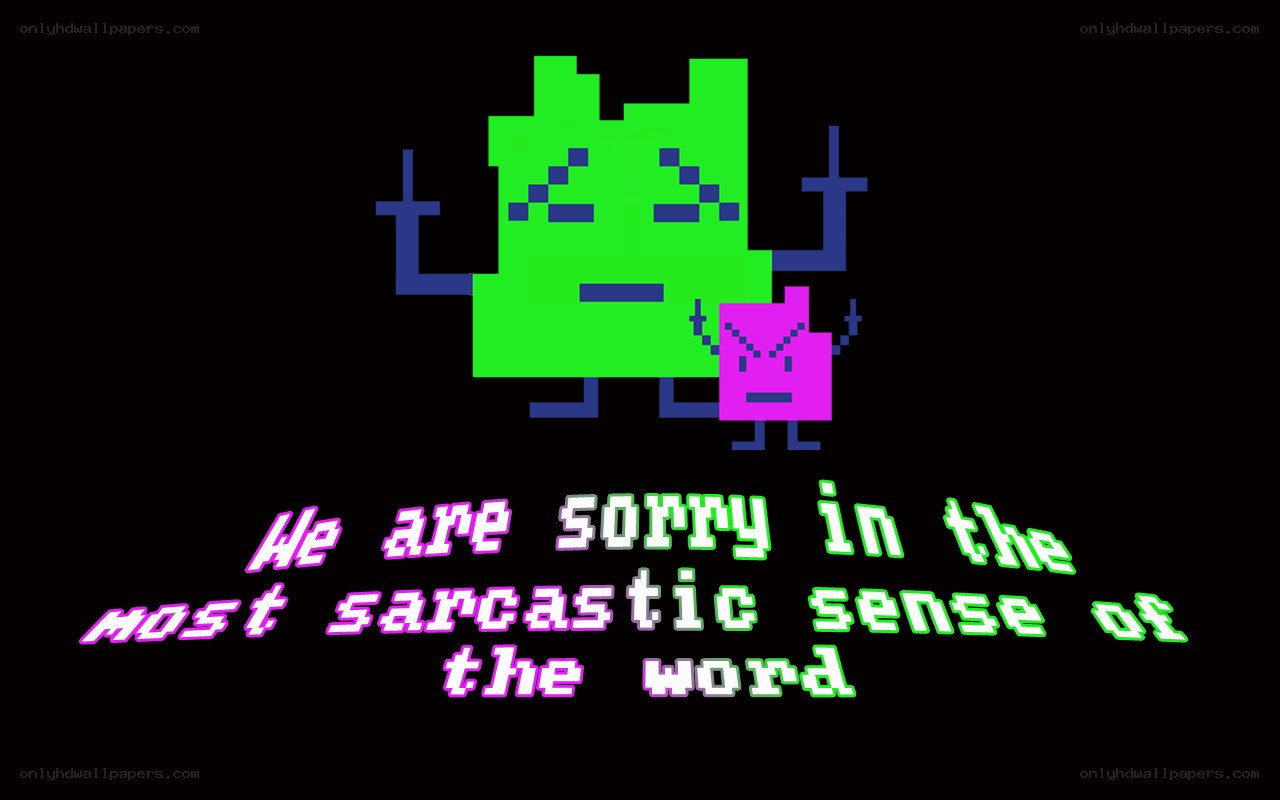 Pixel art apology scene