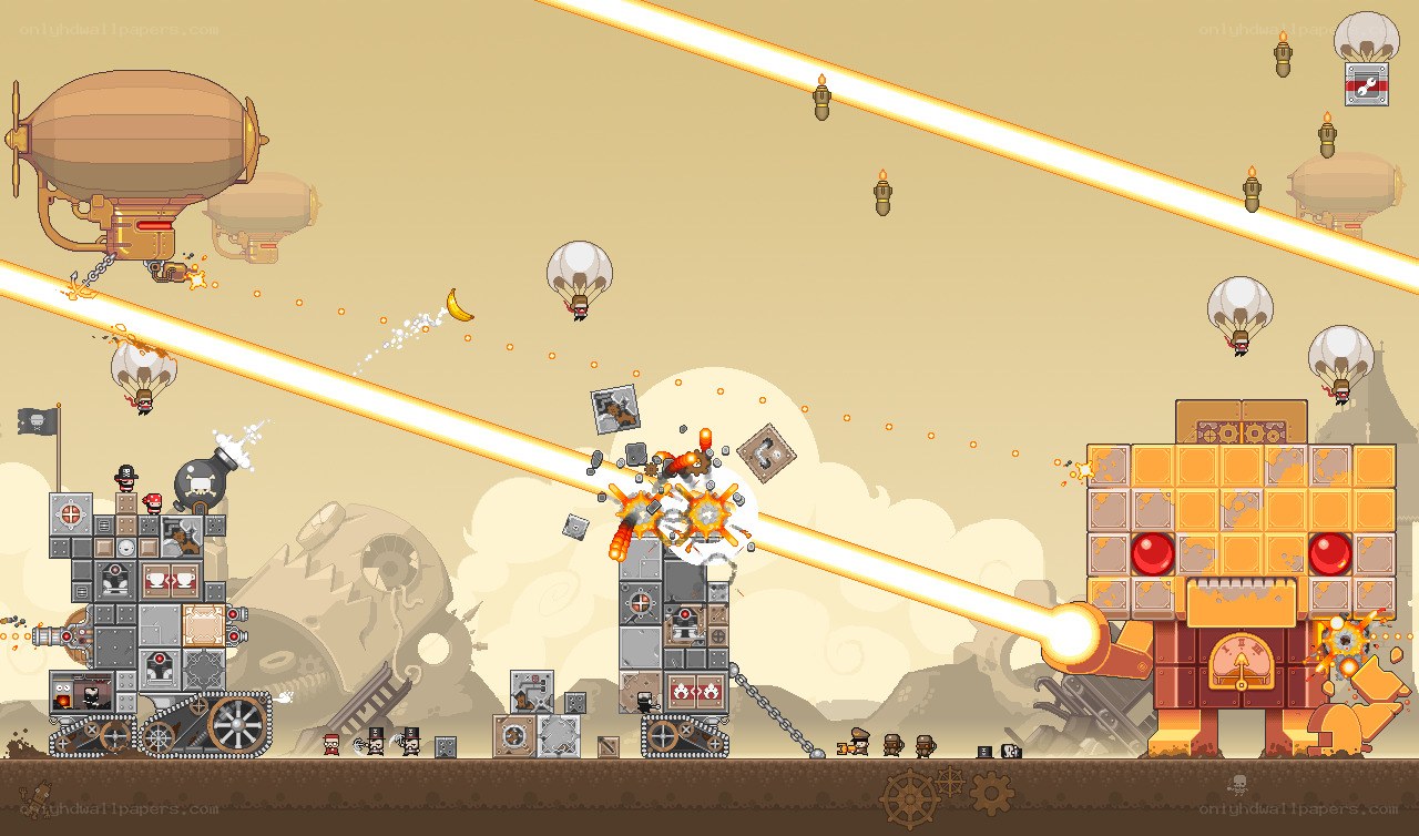 Pixel art battle scene