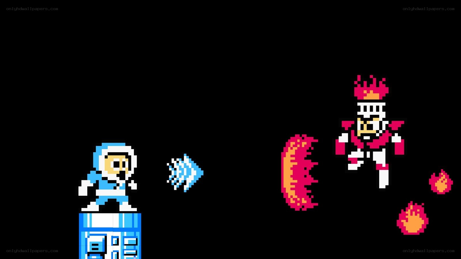 Pixel art battle scene