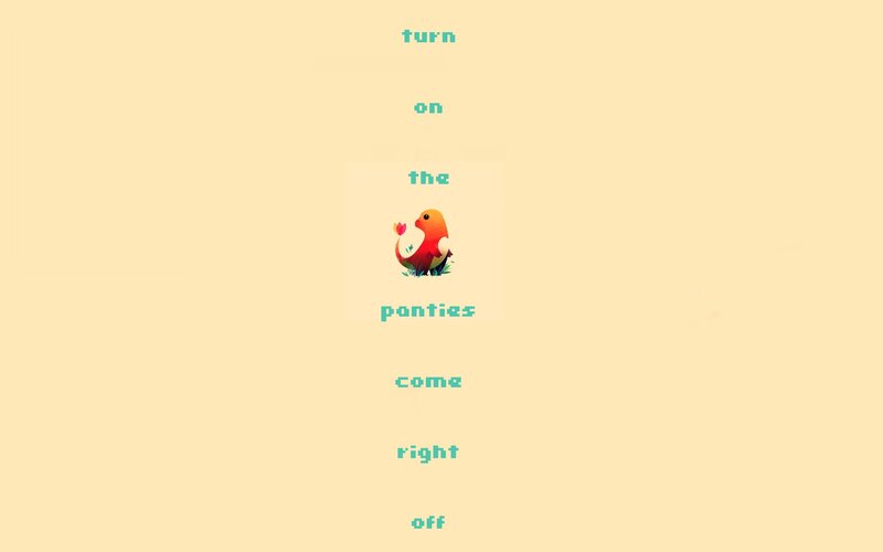 pixel art bird with text