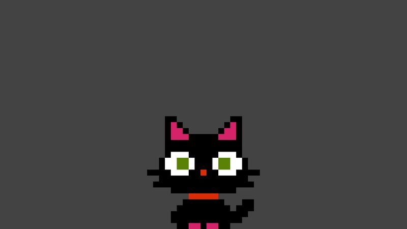Pixel Art Black Cat