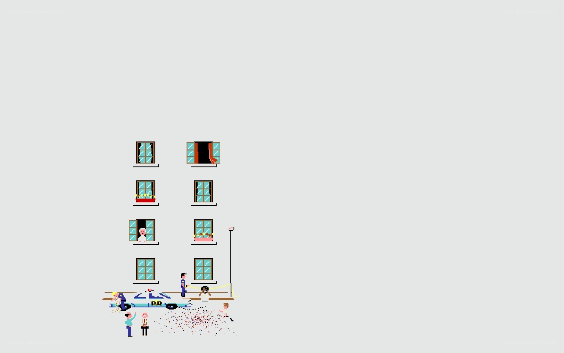 pixel art building scene