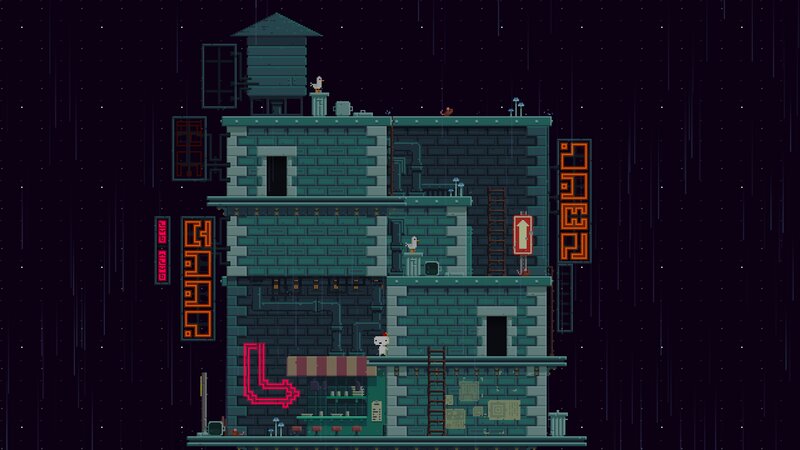 Pixel Art Building — Teal