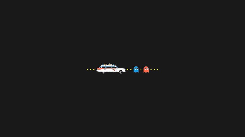 Pixel Art Car and Ghosts