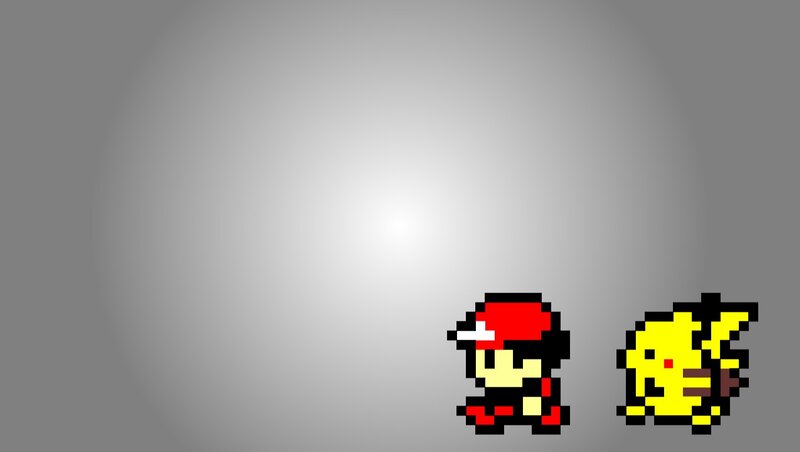 Pixel Art Character and Pokémon