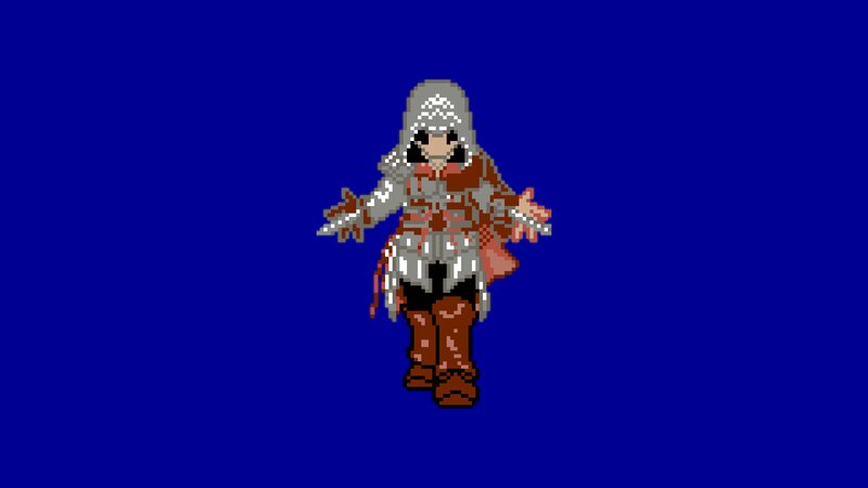 Pixel Art Character — Blue, Neutral, Pixel Art