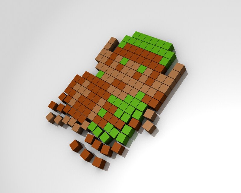 Pixel Art Character — Green, Neutral