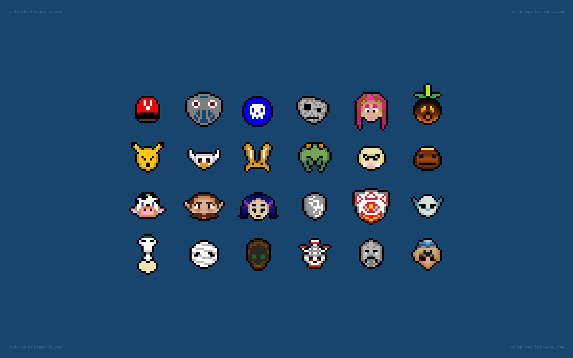 pixel art character heads collection