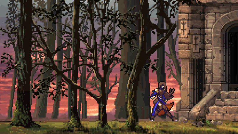 Pixel Art Character in Forest