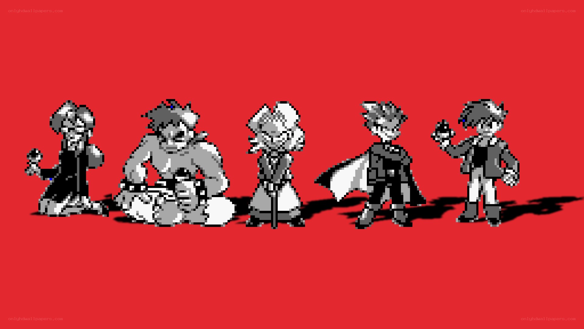Pixel art character lineup