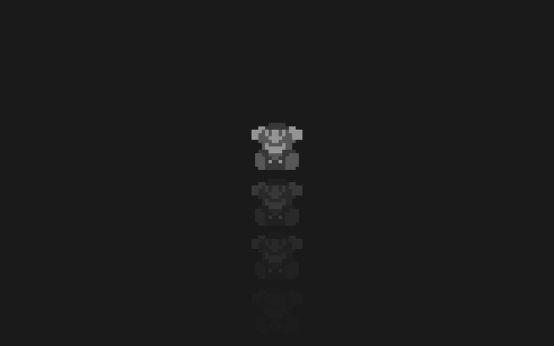 pixel art character on black