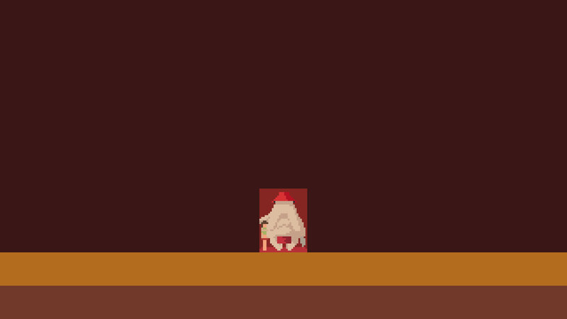 pixel art character on brown background