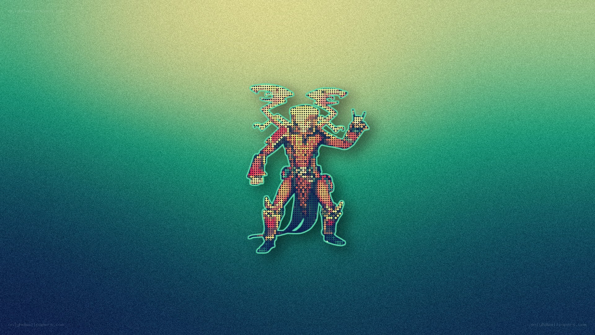 pixel art character on gradient
