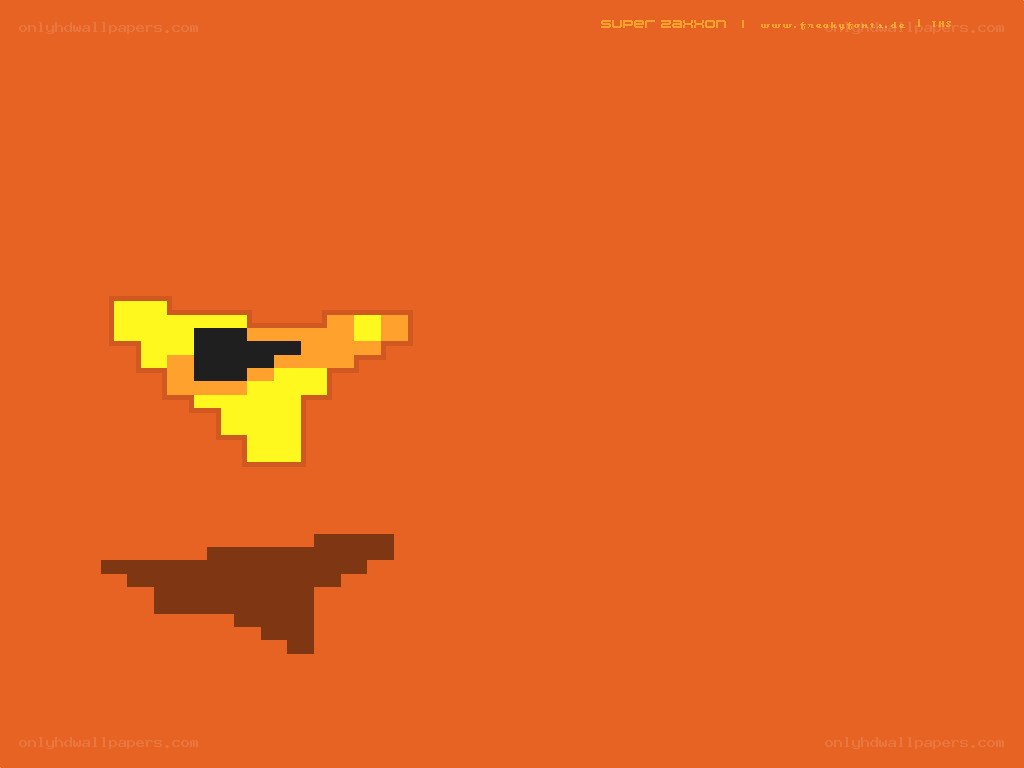 pixel art character on orange