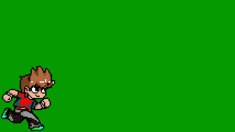 Pixel Art Character Running — Green