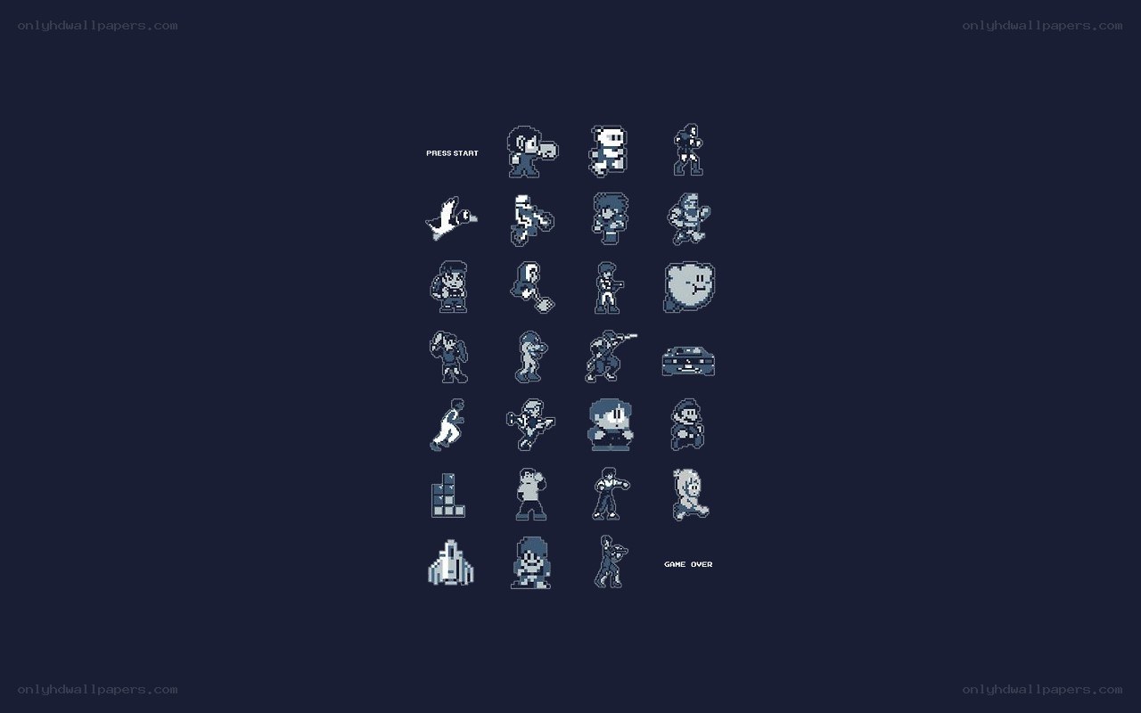 Pixel art character selection screen