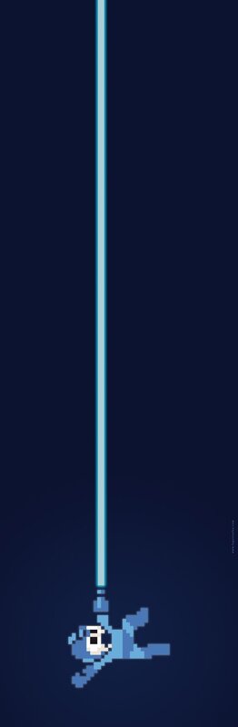 Pixel art character with laser