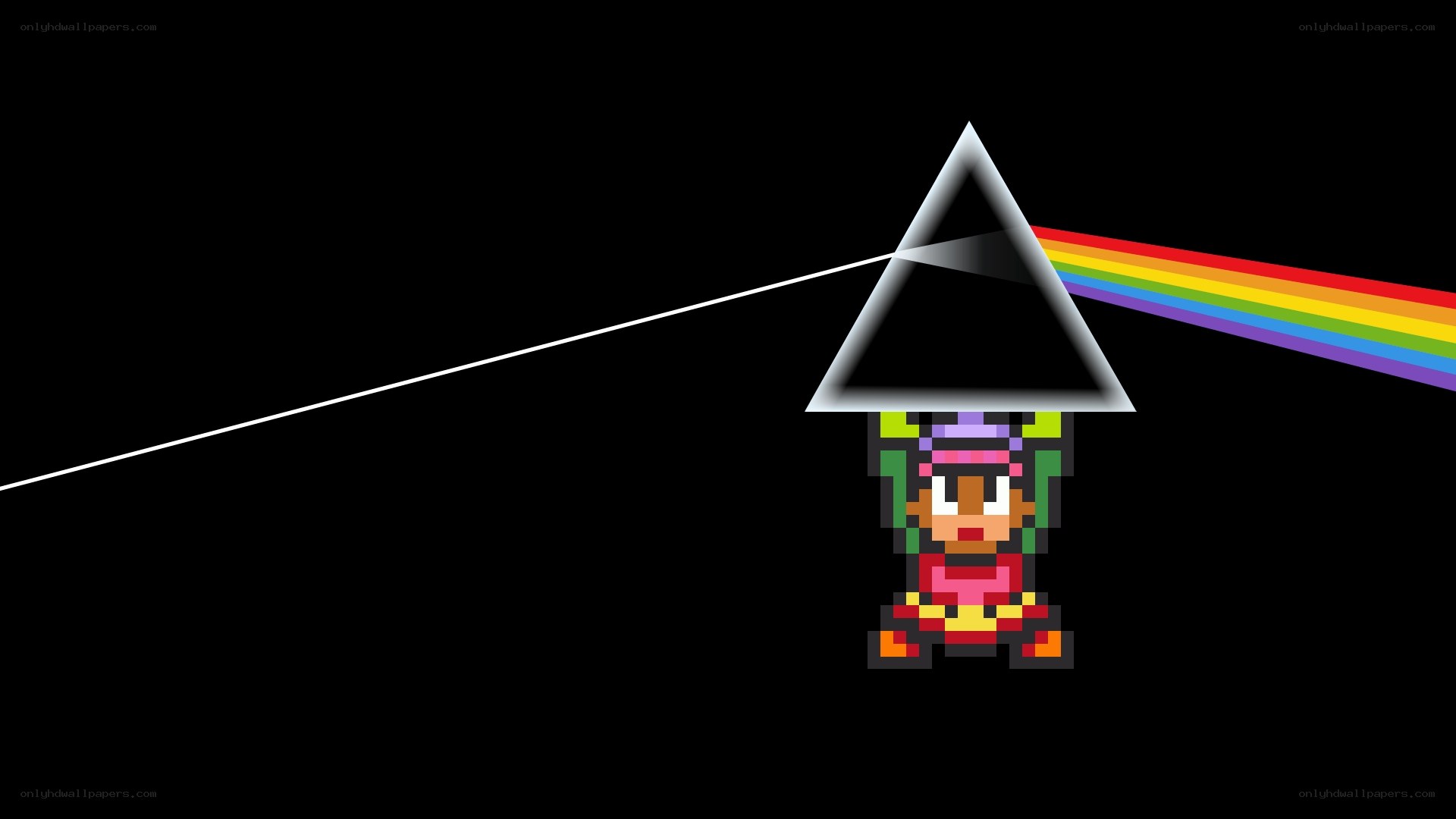 Pixel art character with prism