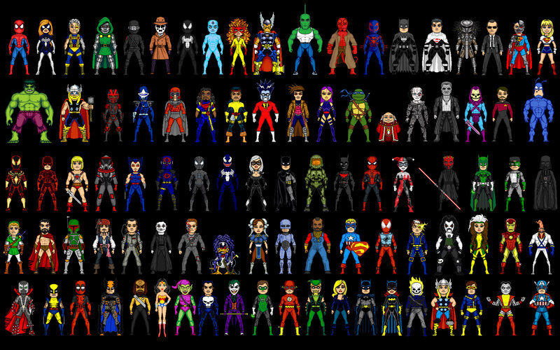 Pixel Art Characters — Black