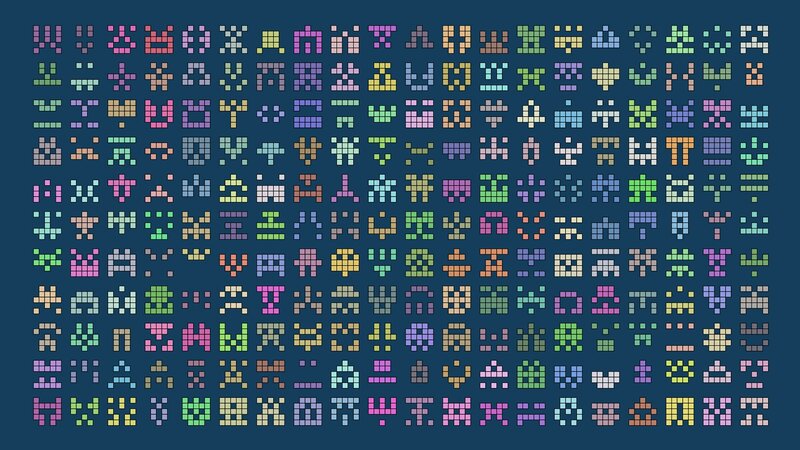 Pixel Art Characters — Blue, Neutral, Pixel Art