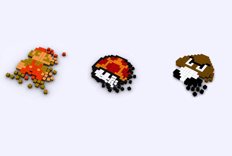 Pixel art characters in 3D
