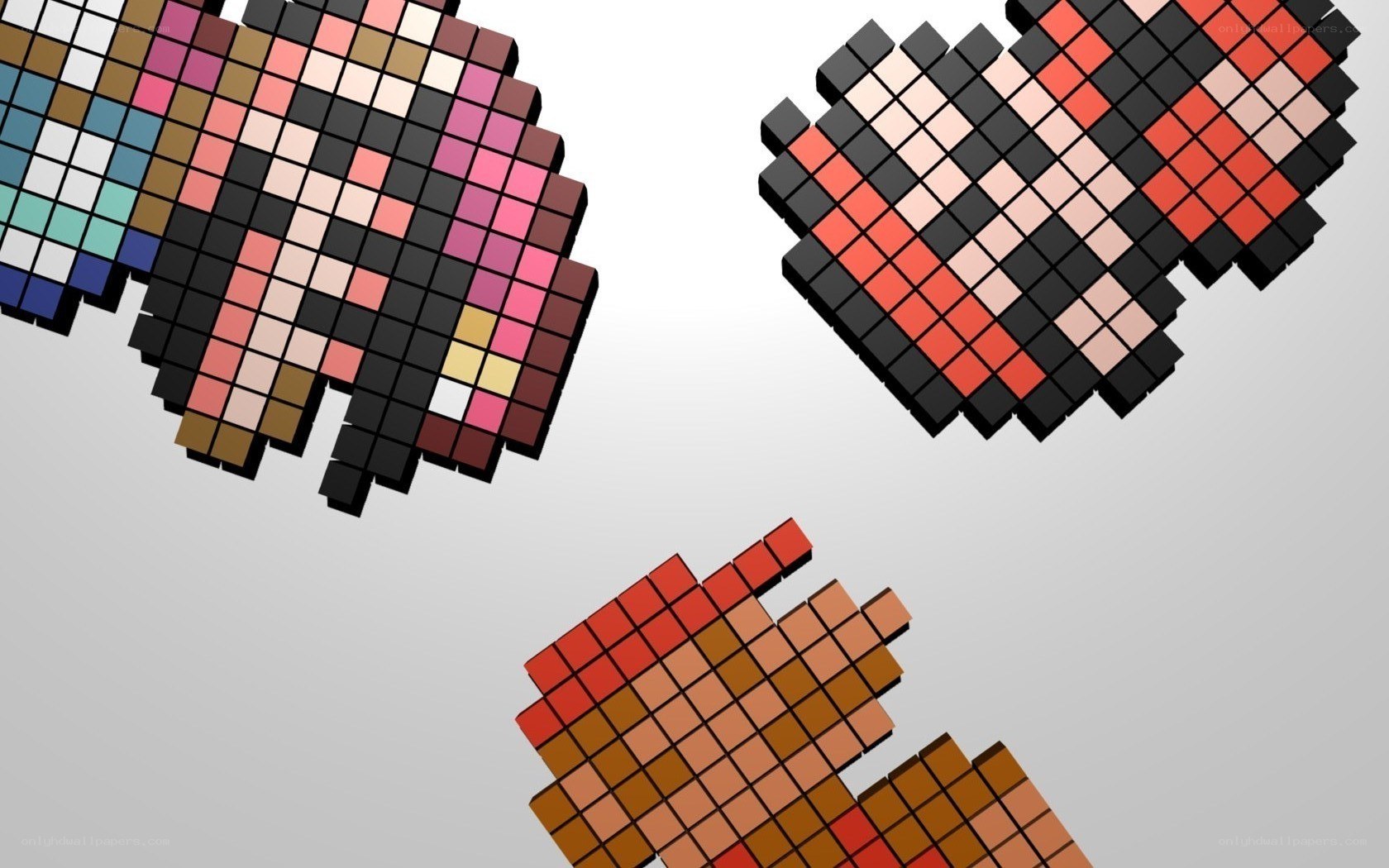 Pixel art characters in motion