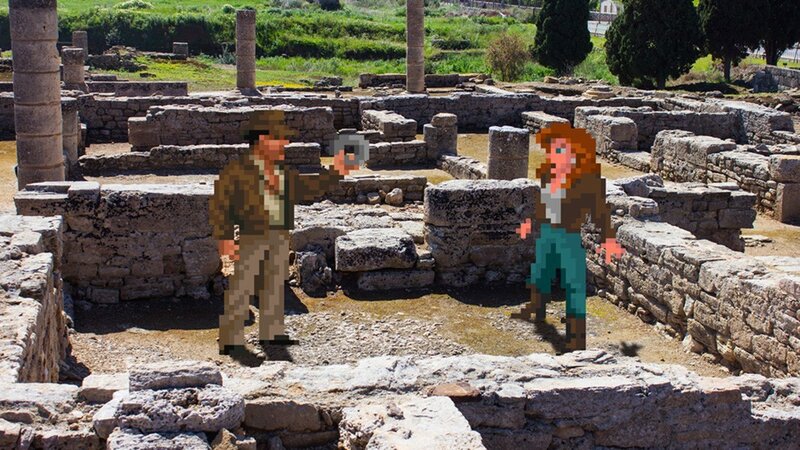 Pixel Art Characters in Ruins