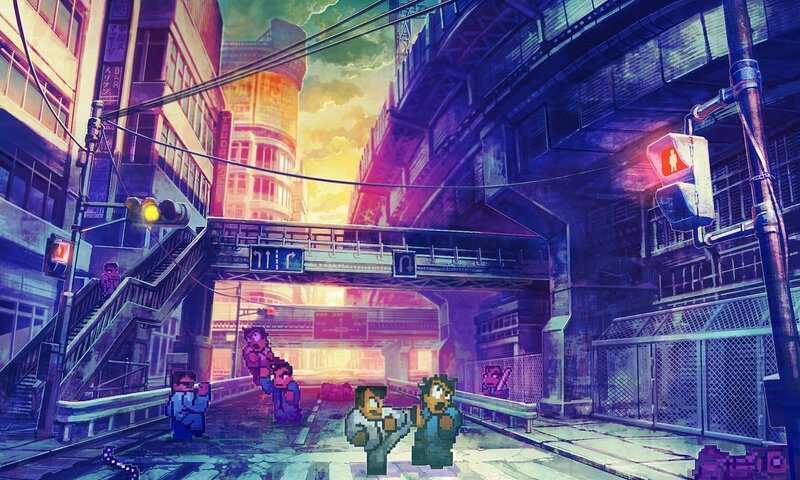 Pixel Art Characters in Street