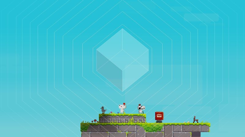 Pixel Art Characters on Platform — Blue