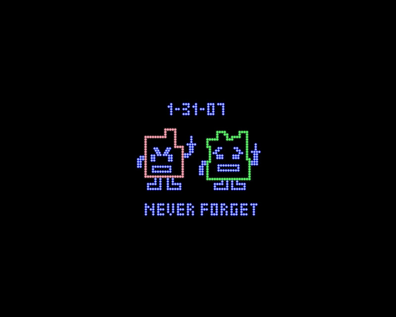 Pixel art characters with date
