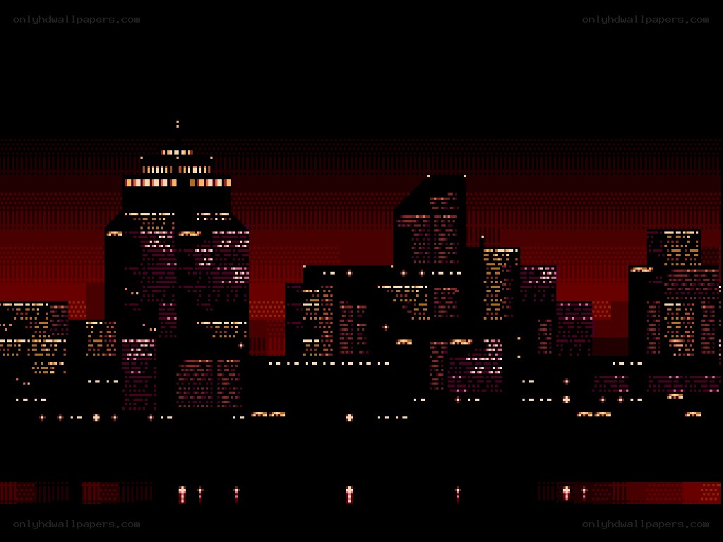 pixel art city skyline