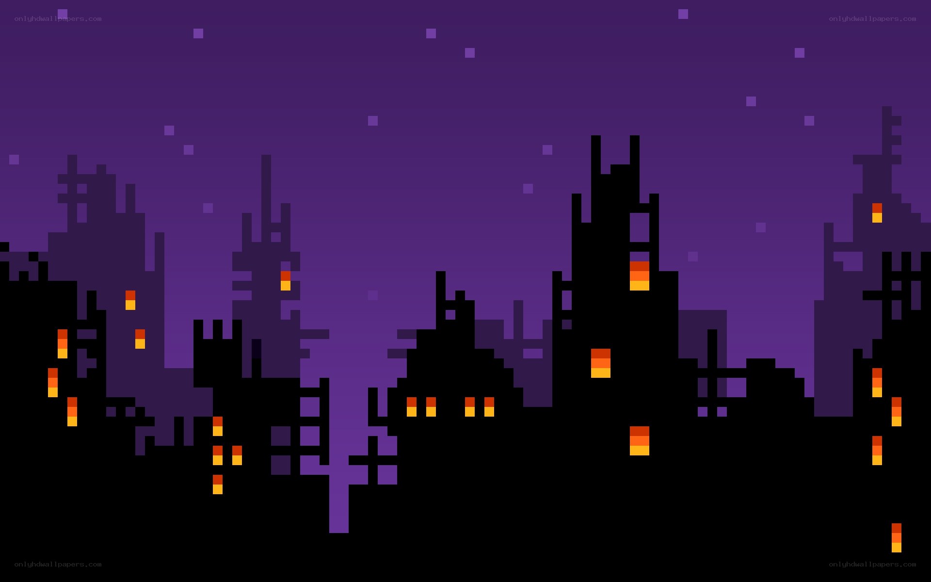 pixel art city skyline