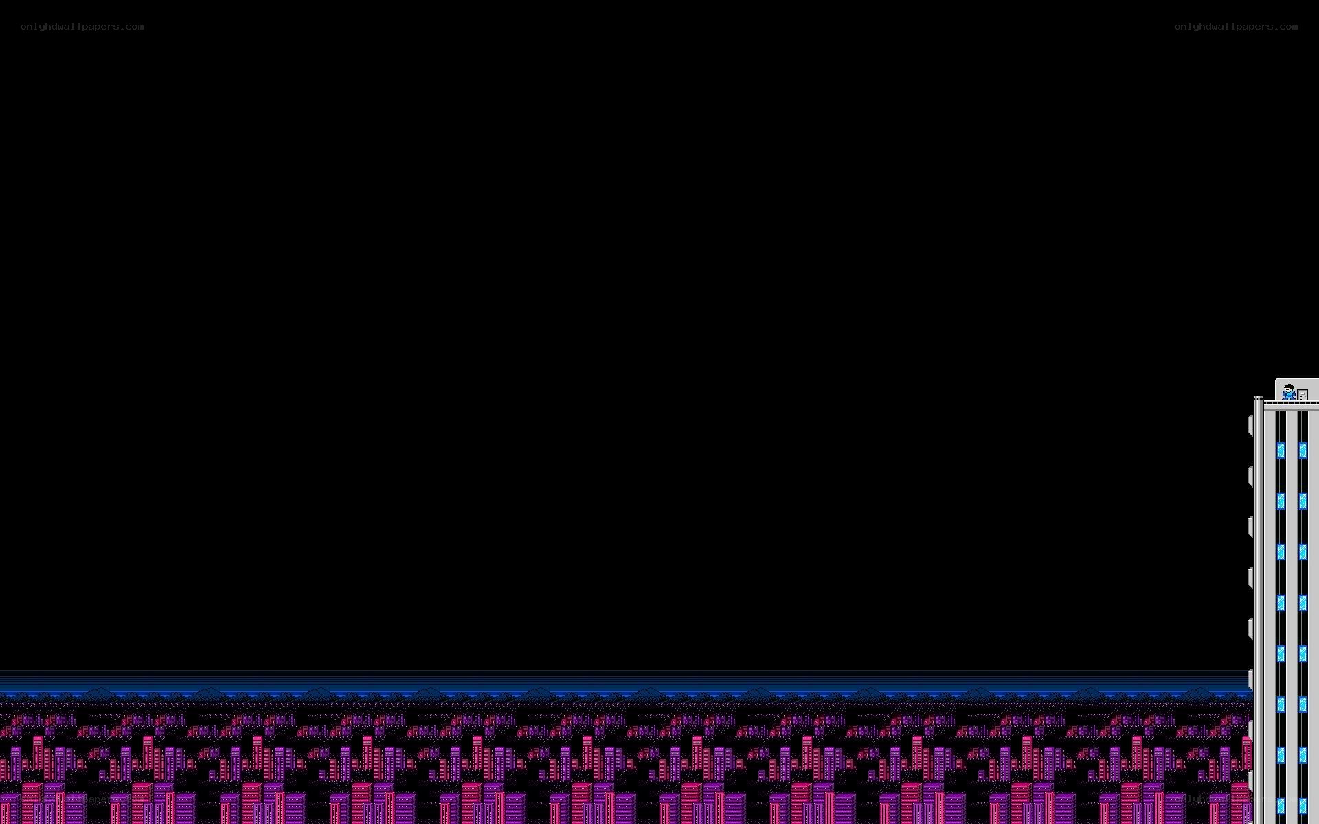 pixel art cityscape at night