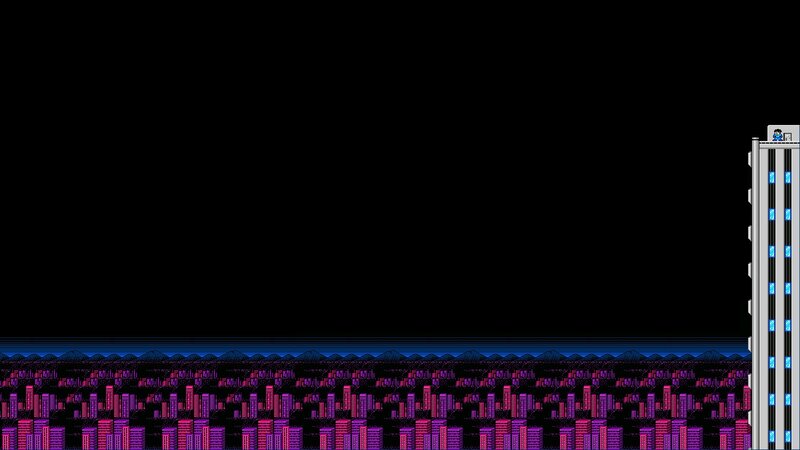 pixel art cityscape at night