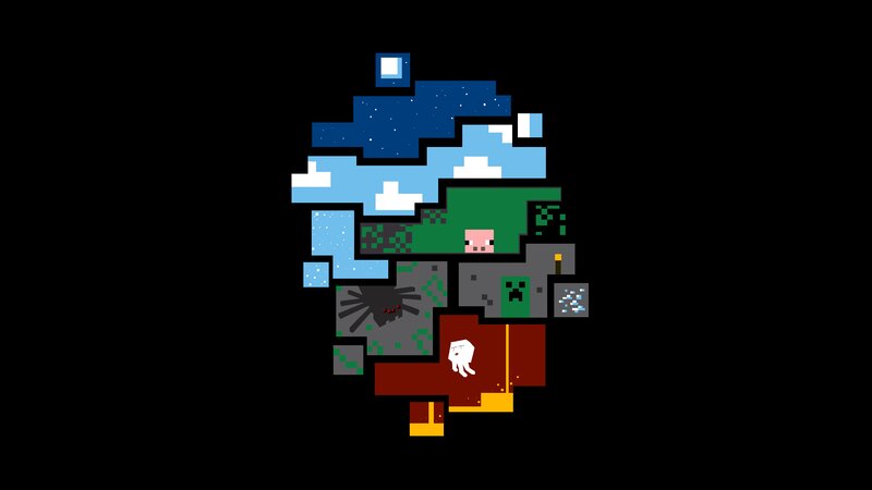 Pixel Art Collage — Black