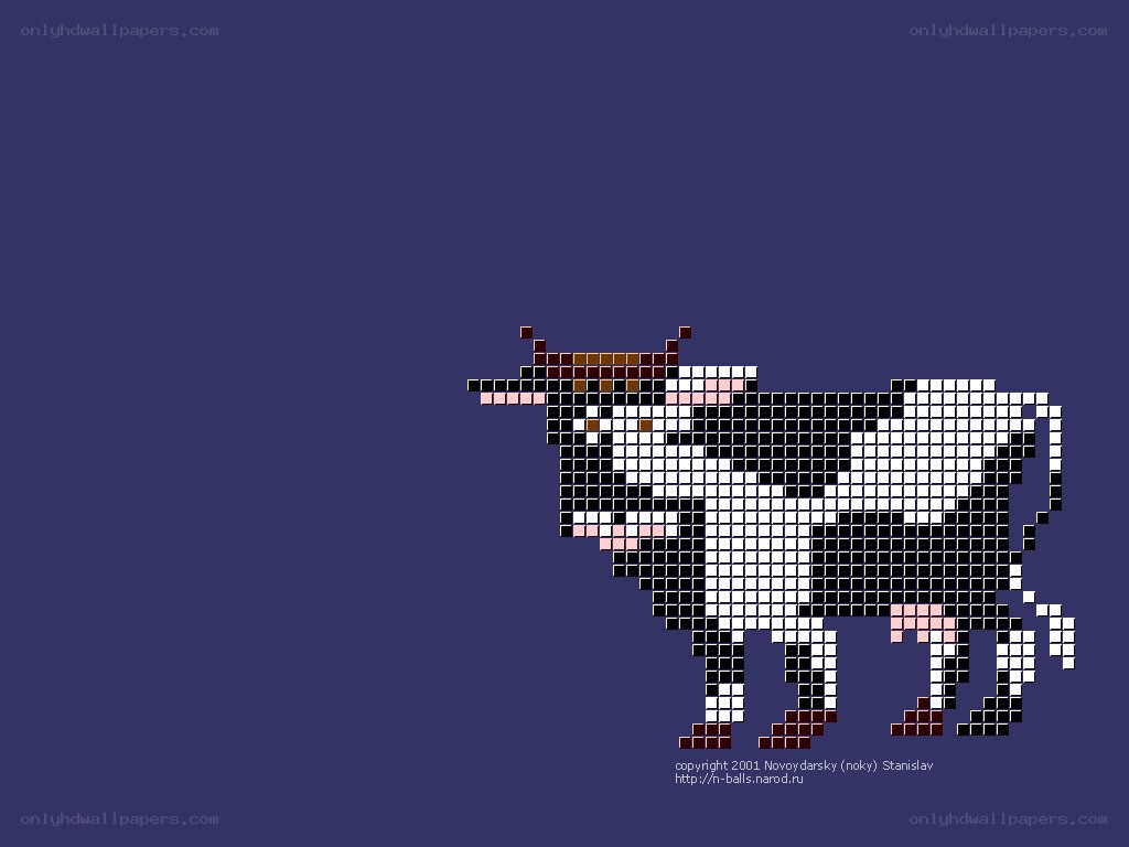 pixel art cow illustration