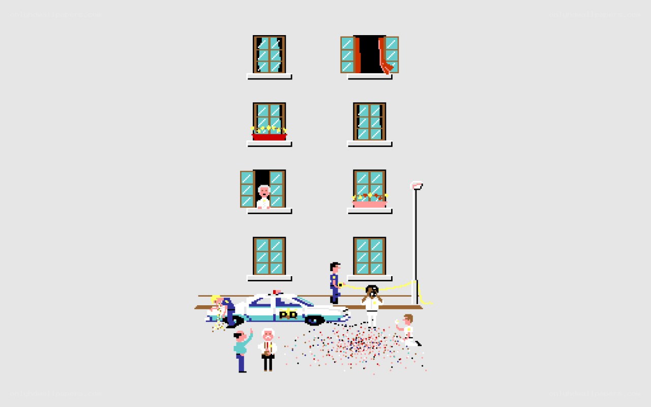 Pixel art crime scene