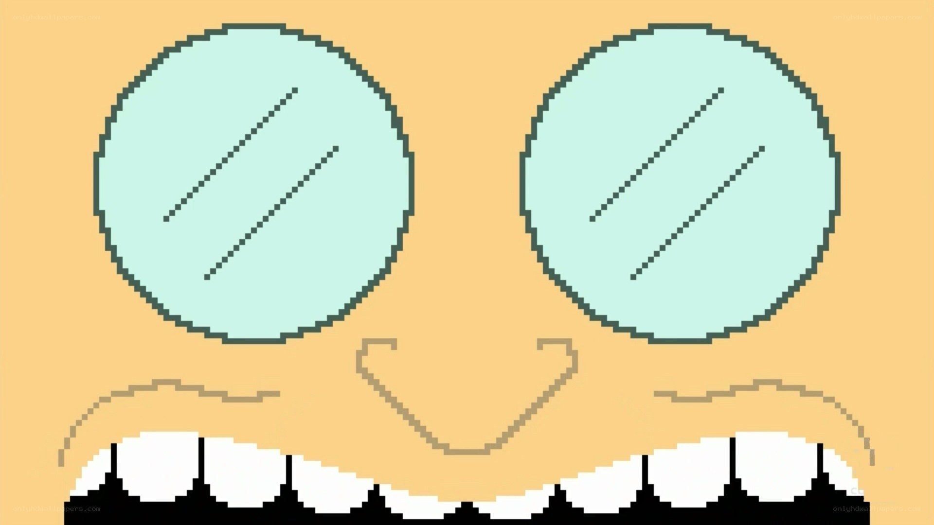 pixel art face with large eyes