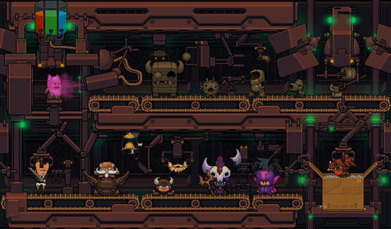 Pixel art factory scene