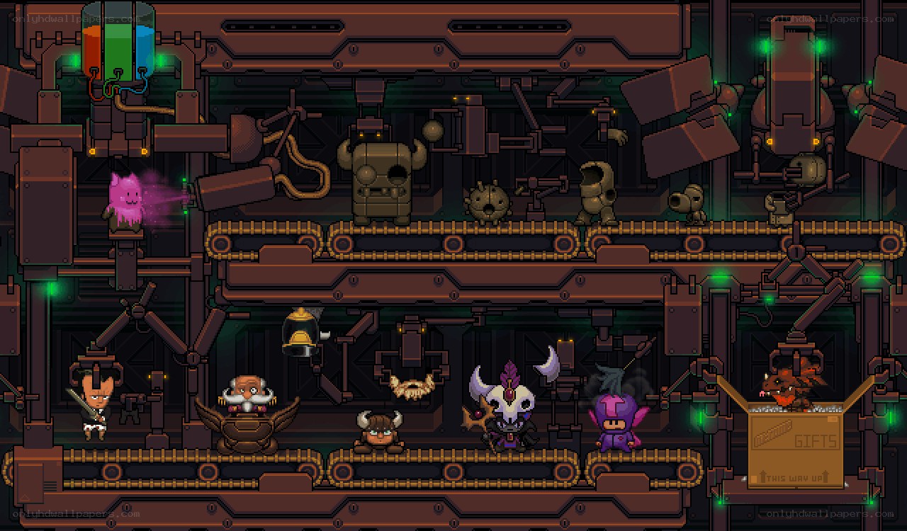 Pixel art factory scene