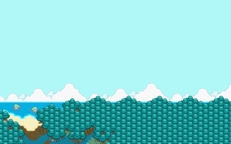 Pixel Art Forest Landscape — Cyan