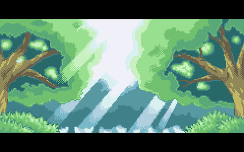 Pixel art forest scene