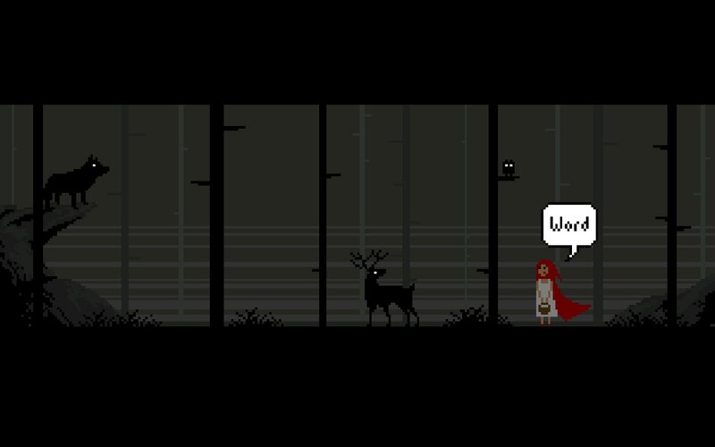 Pixel art forest scene