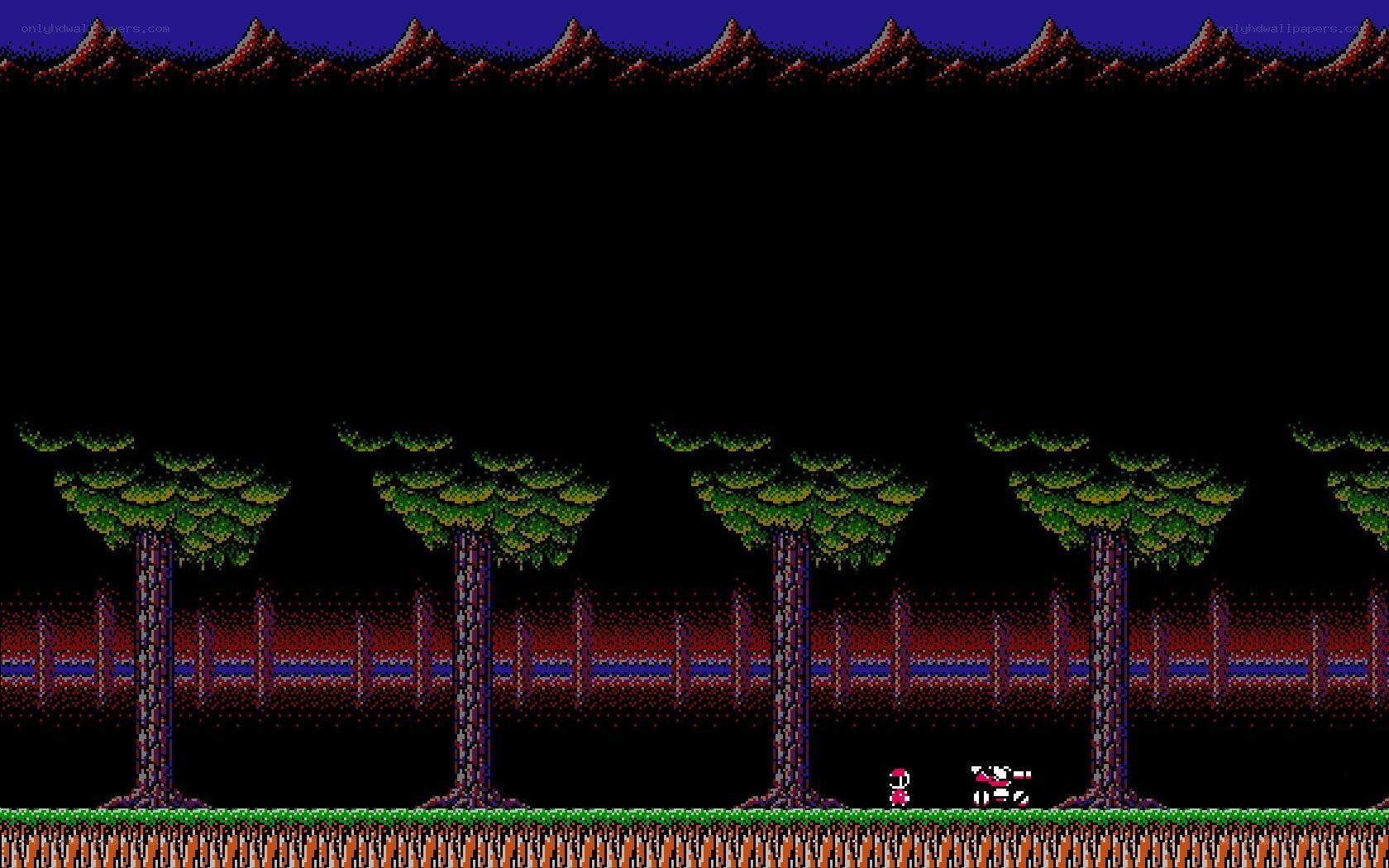 pixel art forest scene