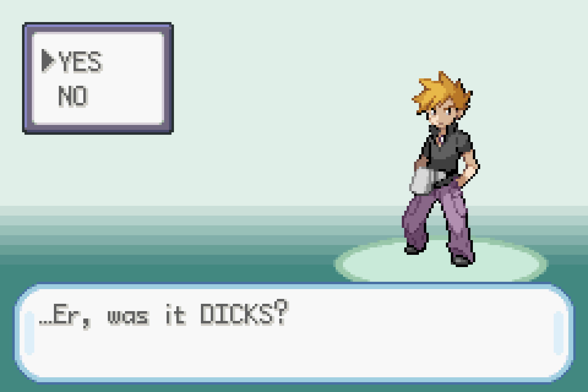 Pixel art game dialogue